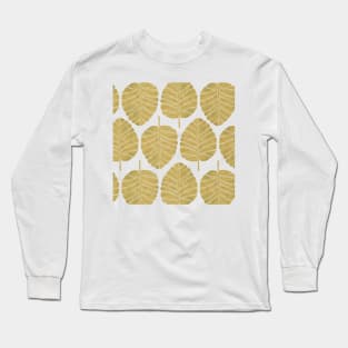 Gold Alocasia Pattern Long Sleeve T-Shirt